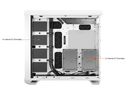 Fractal Design Torrent White E-ATX Tempered Glass Window High-Airflow Mid Tower Computer Case