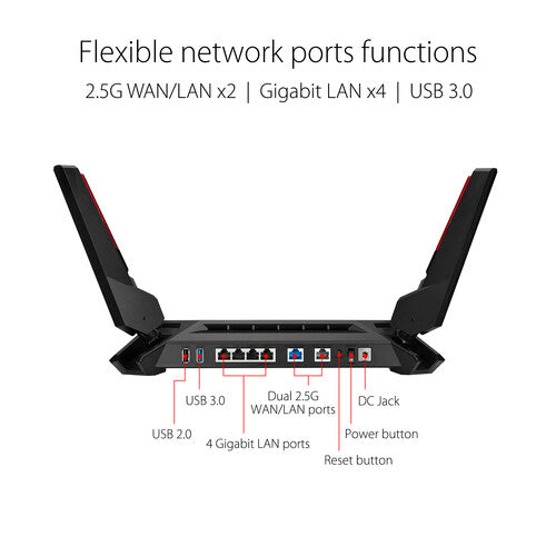 Asus Republic of Gamers Rapture GT-AX6000 Wireless Dual-Band 2.5G Gaming Router