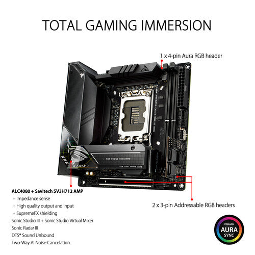 ASUS ROG Strix Z690-I Gaming WiFi mini-ITX Desktop Motherboard