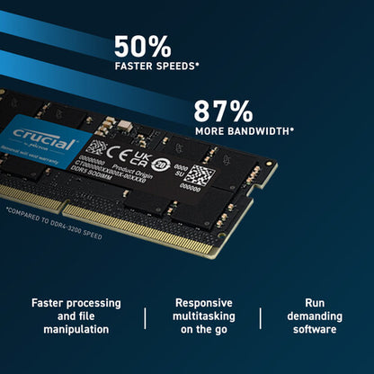 Crucial 32GB DDR5 4800 MHz SO-DIMM Memory Kit (2 x 16GB)