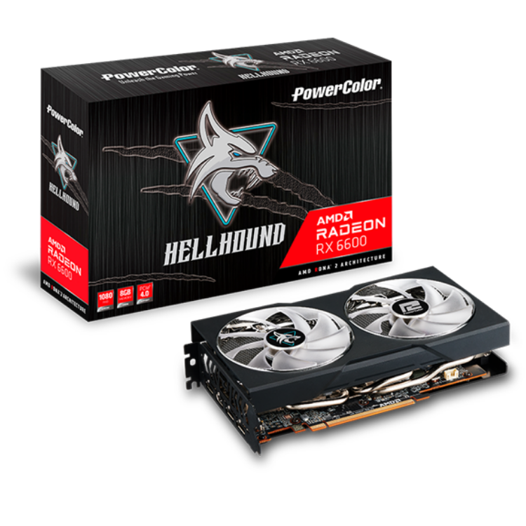 PowerColor AMD Radeon RX 6600 Hellhound 8GB GDDR6 Graphics Card