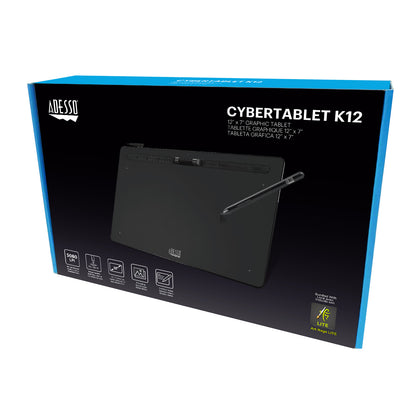 Adesso Cybertablet K12 12" x 7" Graphic Tablet