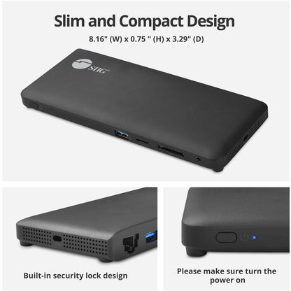 SIIG USB-C Triple Video MST Docking Station with PD